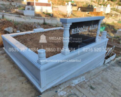 cift Kisilik Bas Tasi Granit Sutunlu Mermer Mezar-2