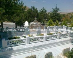 Özel Cnc Kesim Mermer Aile Mezar Modeli
