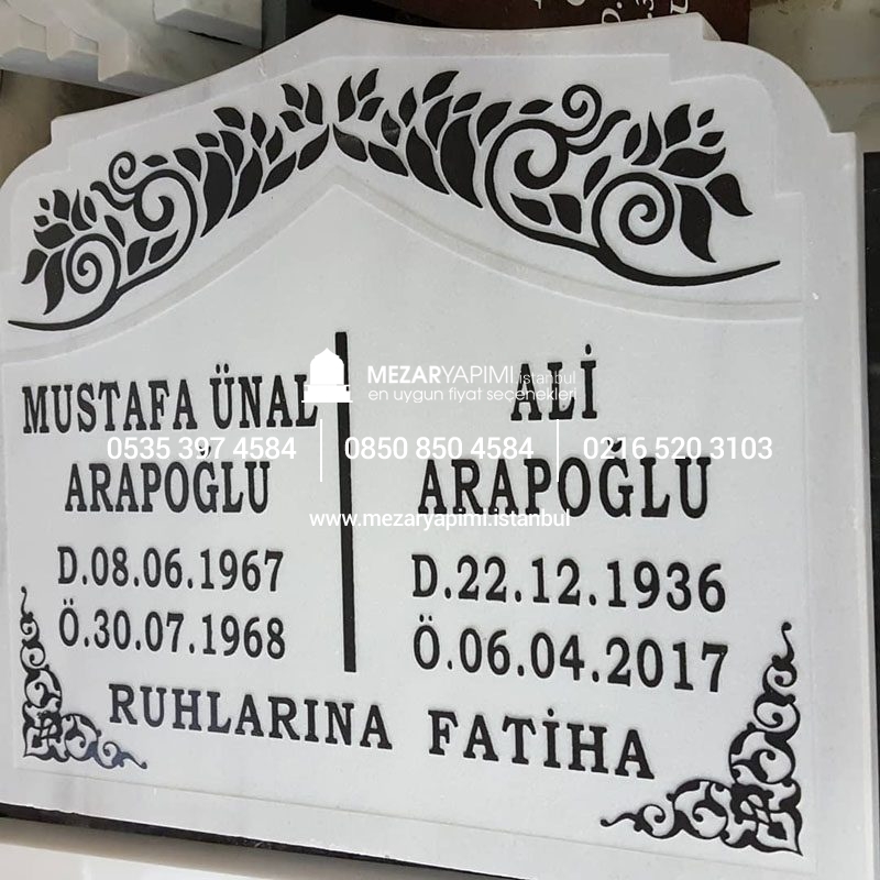 Desen İşlemeli Mermer Mezar Taşı Modelleri - Görsel 2