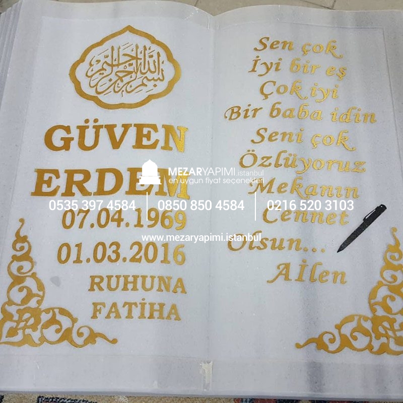 Desen İşlemeli Mermer Mezar Taşı Modelleri - Görsel 6