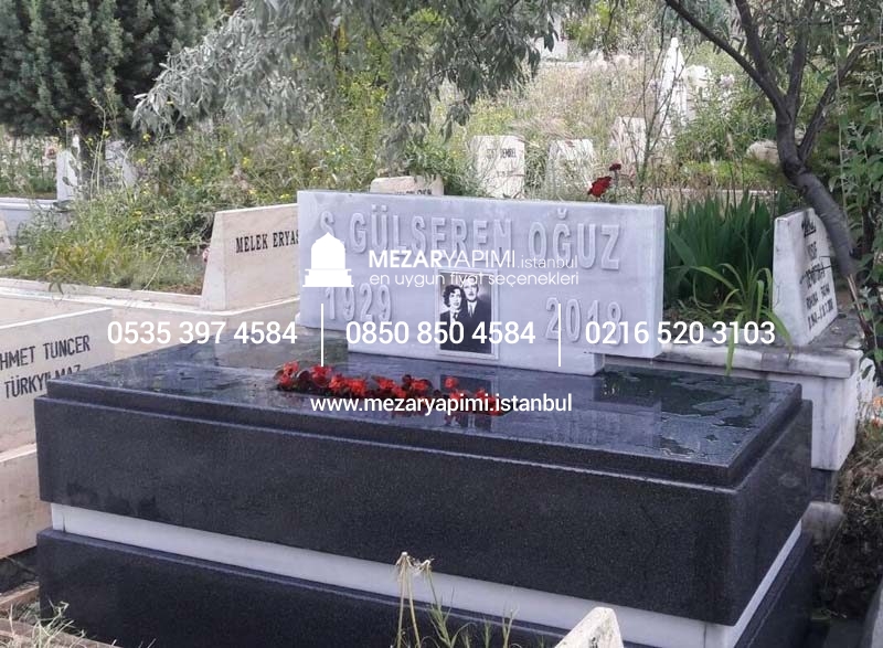 G-124 Siyah Anıt Granit Mezar Modeli - Görsel 2