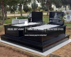 Komple 5 cm Kalınlıkta Absolute Black Siyah Granit Mezar - Görsel 5