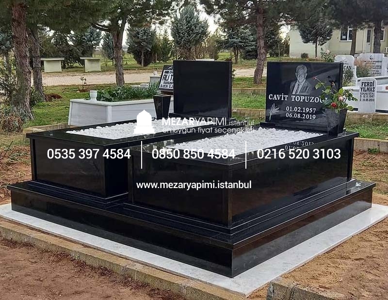 Komple 5 cm Kalınlıkta Absolute Black Siyah Granit Mezar - Görsel 5