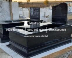 Komple 5 cm Kalınlıkta Absolute Black Siyah Granit Mezar - Görsel 4