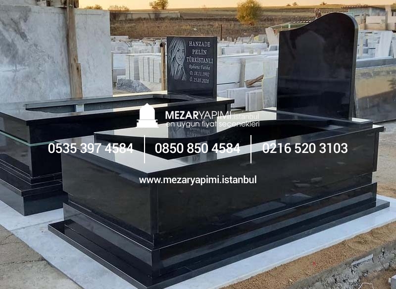 Komple 5 cm Kalınlıkta Absolute Black Siyah Granit Mezar - Görsel 4