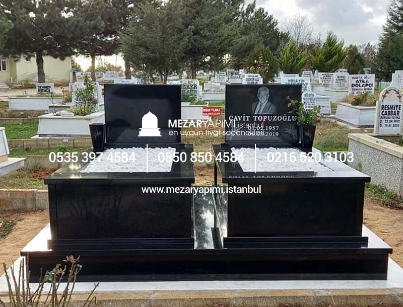 Komple 5 cm Kalınlıkta Absolute Black Siyah Granit Mezar - Görsel 7