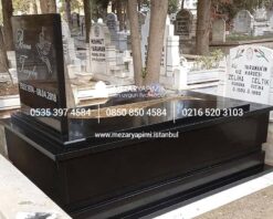 Komple 5 cm Kalınlıkta Absolute Black Siyah Granit Mezar - Görsel 8