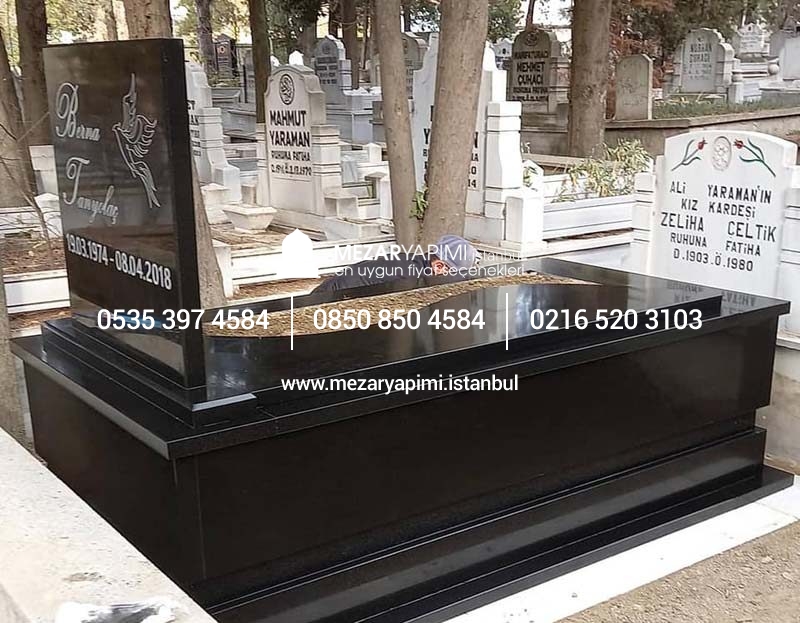 Komple 5 cm Kalınlıkta Absolute Black Siyah Granit Mezar - Görsel 8