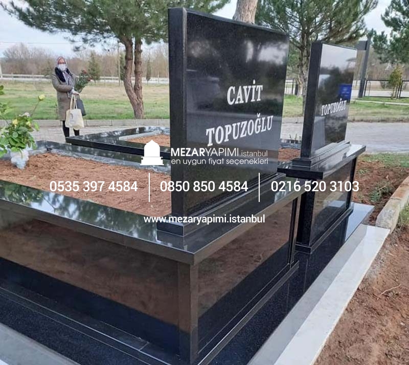 Komple 5 cm Kalınlıkta Absolute Black Siyah Granit Mezar - Görsel 9