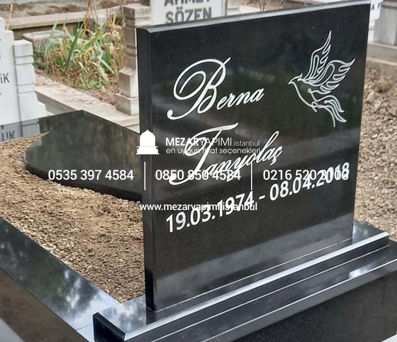 Komple 5 cm Kalınlıkta Absolute Black Siyah Granit Mezar - Görsel 10