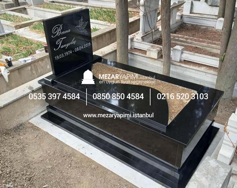 Komple 5 cm Kalınlıkta Absolute Black Siyah Granit Mezar - Görsel 11