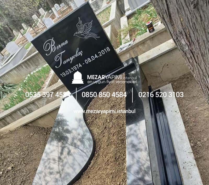 Komple 5 cm Kalınlıkta Absolute Black Siyah Granit Mezar - Görsel 3