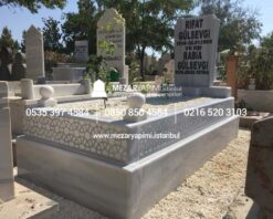 Alternative view of Tek Kişilik Cnc Desen İşlemeli Mermer Mezar