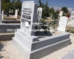 Tek Kişilik Cnc Desen İşlemeli Mermer Mezar