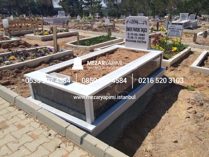 Tek Kişilik Gövde Siyah Mermer Mezar - Görsel 5