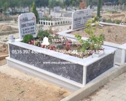 Tek Kişilik Gövde Siyah Mermer Mezar