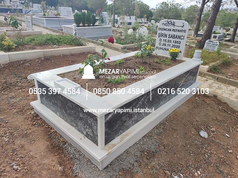 Tek Kişilik Gövde Siyah Mermer Mezar - Görsel 2