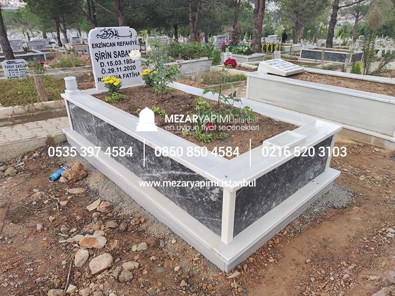 Tek Kişilik Gövde Siyah Mermer Mezar - Görsel 4