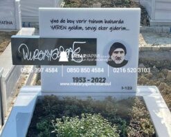 Beyaz Mermer Blok Mezar Modeli - Görsel 3