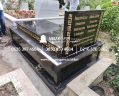 Tek Kişilik Üzeri Kapalı Komple Granit Desen İşlemeli Mezar - Görsel 3