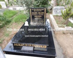Tek Kişilik Üzeri Kapalı Komple Granit Desen İşlemeli Mezar - Görsel 7