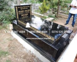 Tek Kişilik Üzeri Kapalı Komple Granit Desen İşlemeli Mezar - Görsel 8