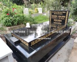 Tek Kişilik Üzeri Kapalı Komple Granit Desen İşlemeli Mezar - Görsel 4