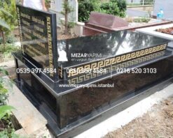 Tek Kişilik Üzeri Kapalı Komple Granit Desen İşlemeli Mezar - Görsel 5