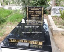 Tek Kişilik Üzeri Kapalı Komple Granit Desen İşlemeli Mezar - Görsel 9