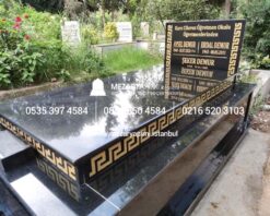 Tek Kişilik Üzeri Kapalı Komple Granit Desen İşlemeli Mezar - Görsel 6