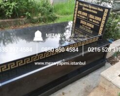 Tek Kişilik Üzeri Kapalı Komple Granit Desen İşlemeli Mezar - Görsel 12