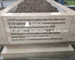 Traverten Konik Kesim Komple 8-15 cm Blok Mezar Modeli - Görsel 13