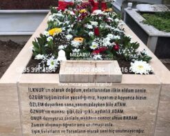 Traverten Konik Kesim Komple 8-15 cm Blok Mezar Modeli - Görsel 6
