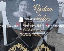 Alternative view of Kalp Şeklinde Lazer Resimli  Mezar Taşı Modeli