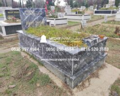 Abide Baş Taşı Komple Siyah Mermer Mezar - Görsel 11