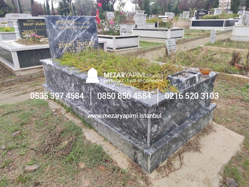 Abide Baş Taşı Komple Siyah Mermer Mezar - Görsel 11