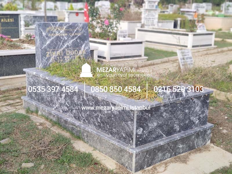 Abide Baş Taşı Komple Siyah Mermer Mezar - Görsel 10