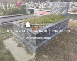 Abide Baş Taşı Komple Siyah Mermer Mezar - Görsel 12