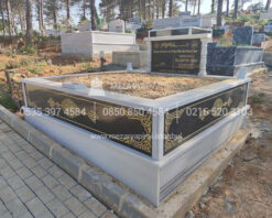 cift Kisilik Granit Desen islemeli Sutunlu Mezar-2