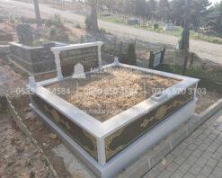 cift Kisilik Granit Desen islemeli Sutunlu Mezar-3