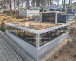 cift Kisilik Granit Desen islemeli Sutunlu Mezar-5