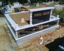 cift Kisilik Granit Desen islemeli Sutunlu Mezar-6