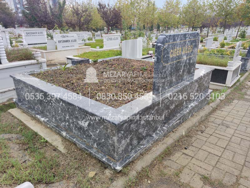 iki Kisilik Komple Siyah Mermer Mezar-4