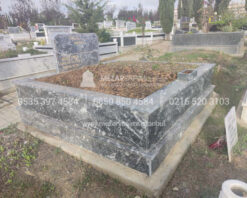 iki Kisilik Komple Siyah Mermer Mezar-5