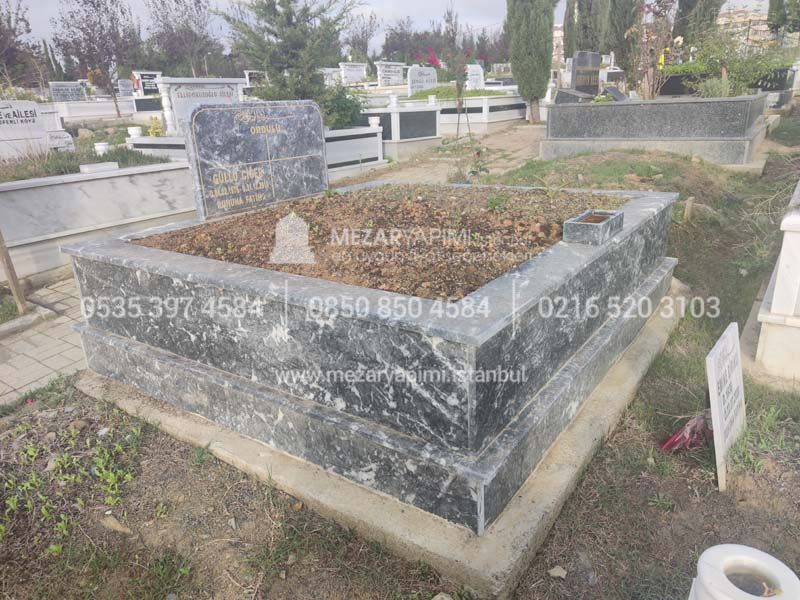 iki Kisilik Komple Siyah Mermer Mezar-5