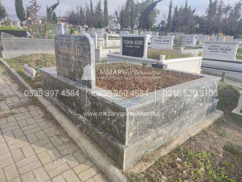 iki Kisilik Komple Siyah Mermer Mezar-6