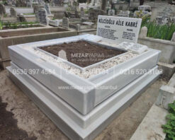 cift Kisilik Beyaz Mermer Blok Mezar