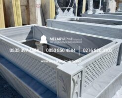 Tek Kişilik Cnc Desen İşlemeli Mermer Mezar Modelleri - Görsel 20