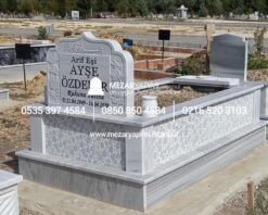 Tek Kişilik Cnc Desen İşlemeli Mermer Mezar Modelleri - Görsel 22