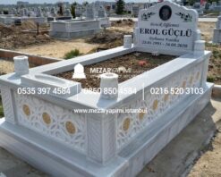 Tek Kişilik Cnc Desen İşlemeli Mermer Mezar Modelleri - Görsel 24